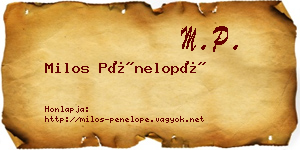Milos Pénelopé névjegykártya